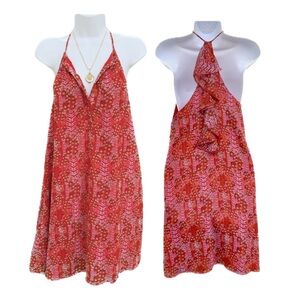 Hipanema by Amenapih Red & Pink Silk Flounce Dress